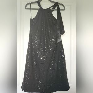 Tahari Sequins Halter Cocktail Dress - Size L/6